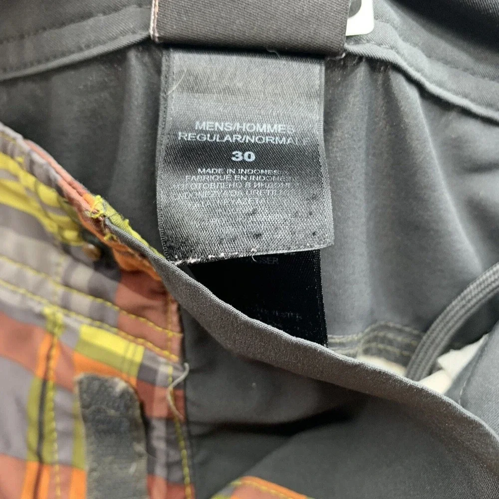The North Face Board Shorts Mens 30x10 Plaid Orange Yellow Unlined Bathing‎ Suit